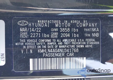 2022 Hyundai Elantra Sel from USA, damaged, VIN KMHLN4AG4NU341768
